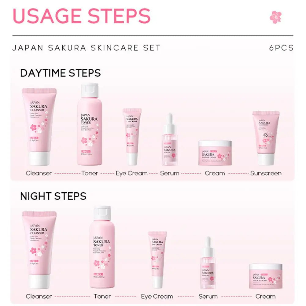 6pcs Sakura Skin Care Set