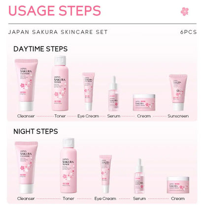 6pcs Sakura Skin Care Set